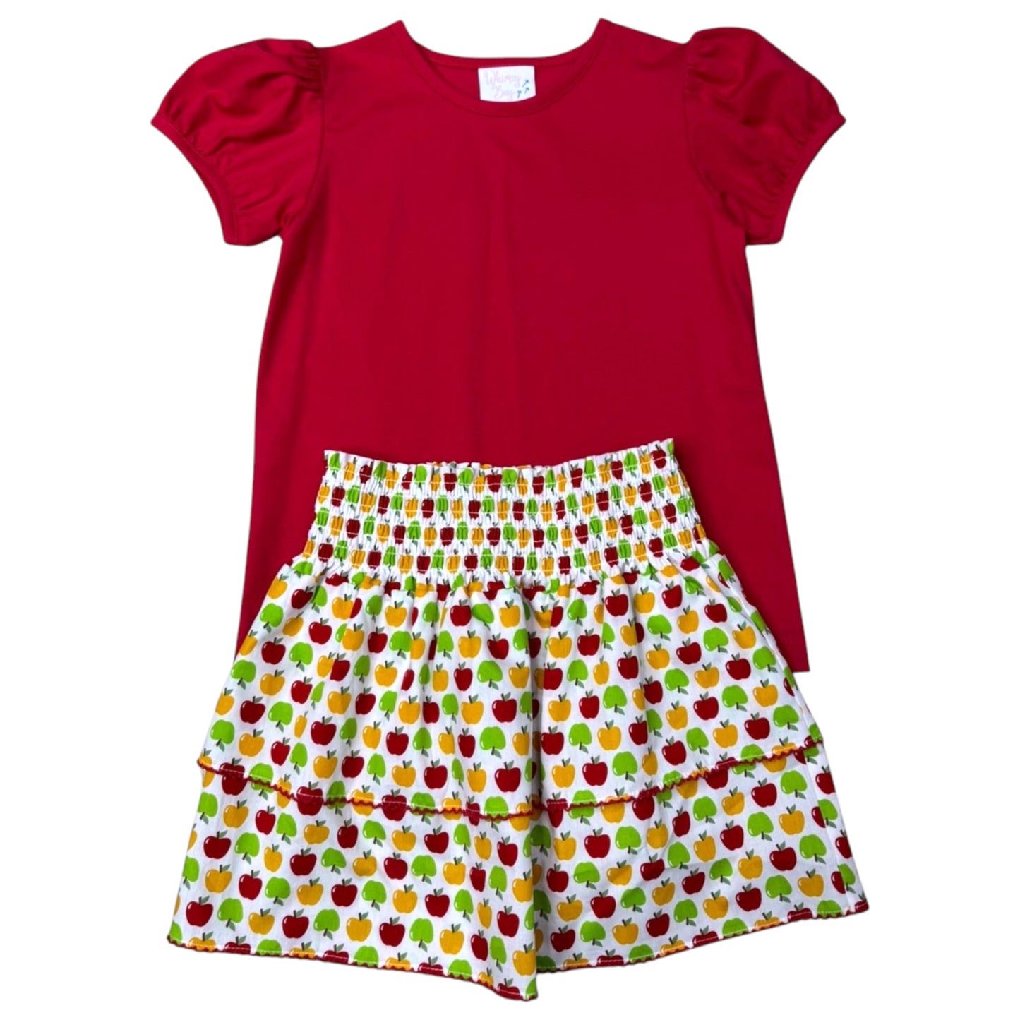 Whimsy Bay Apples For All Twirl Skirt Set