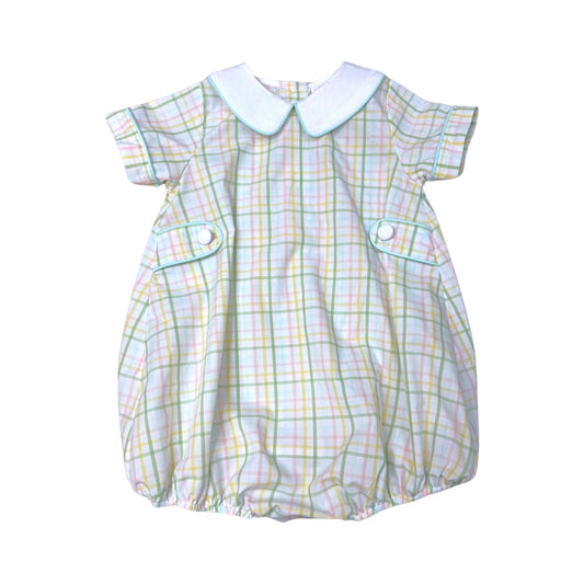 Whimsy Bay Pastel Prep Plaid Collared Bubble