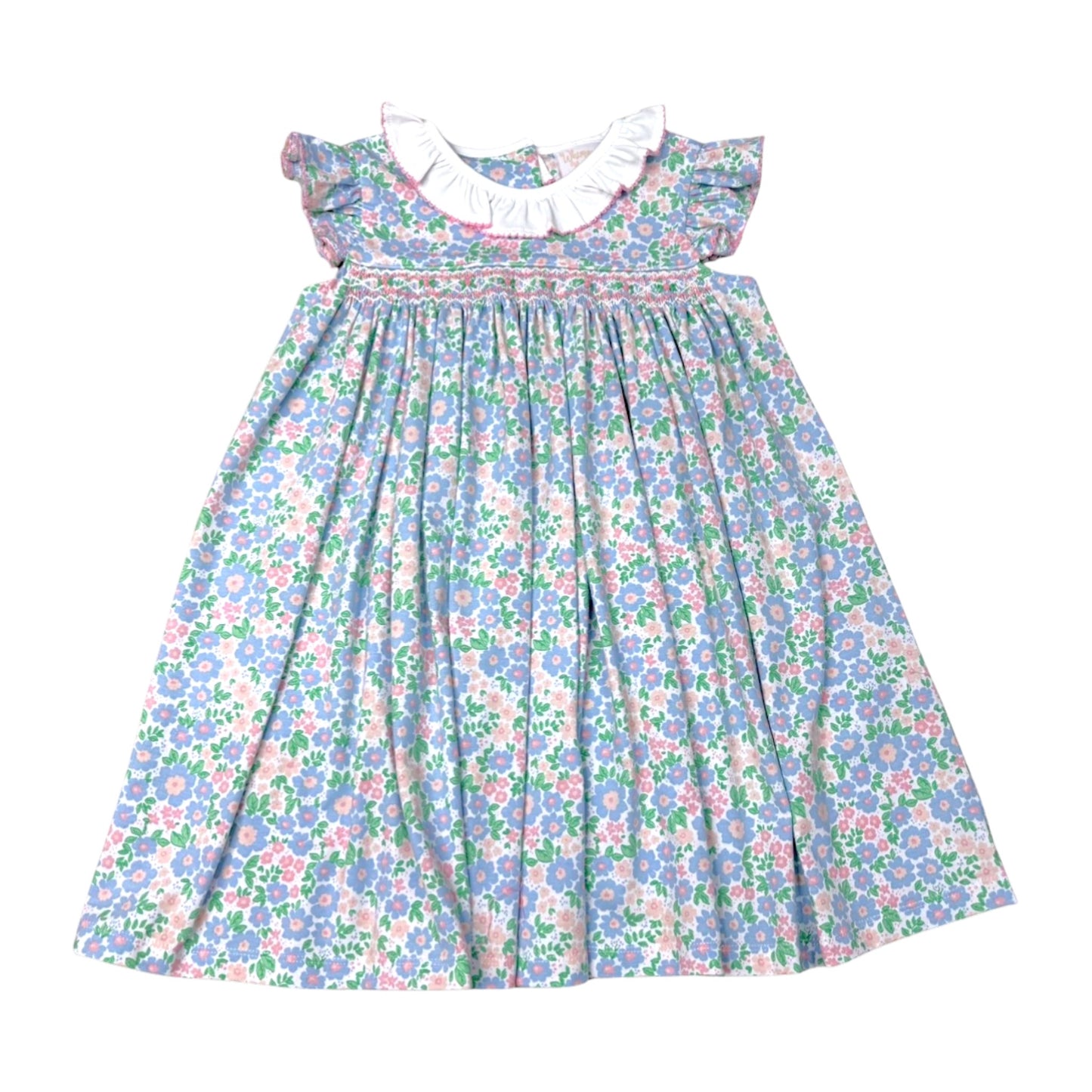 Whimsy Bay Periwinkle Petals Smocked Flutter Dress