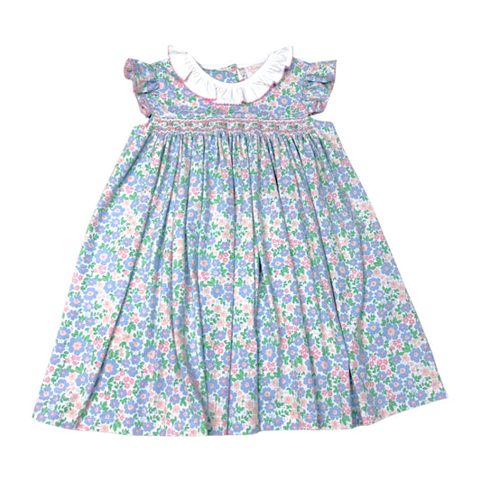Whimsy Bay Periwinkle Petals Smocked Flutter Dress
