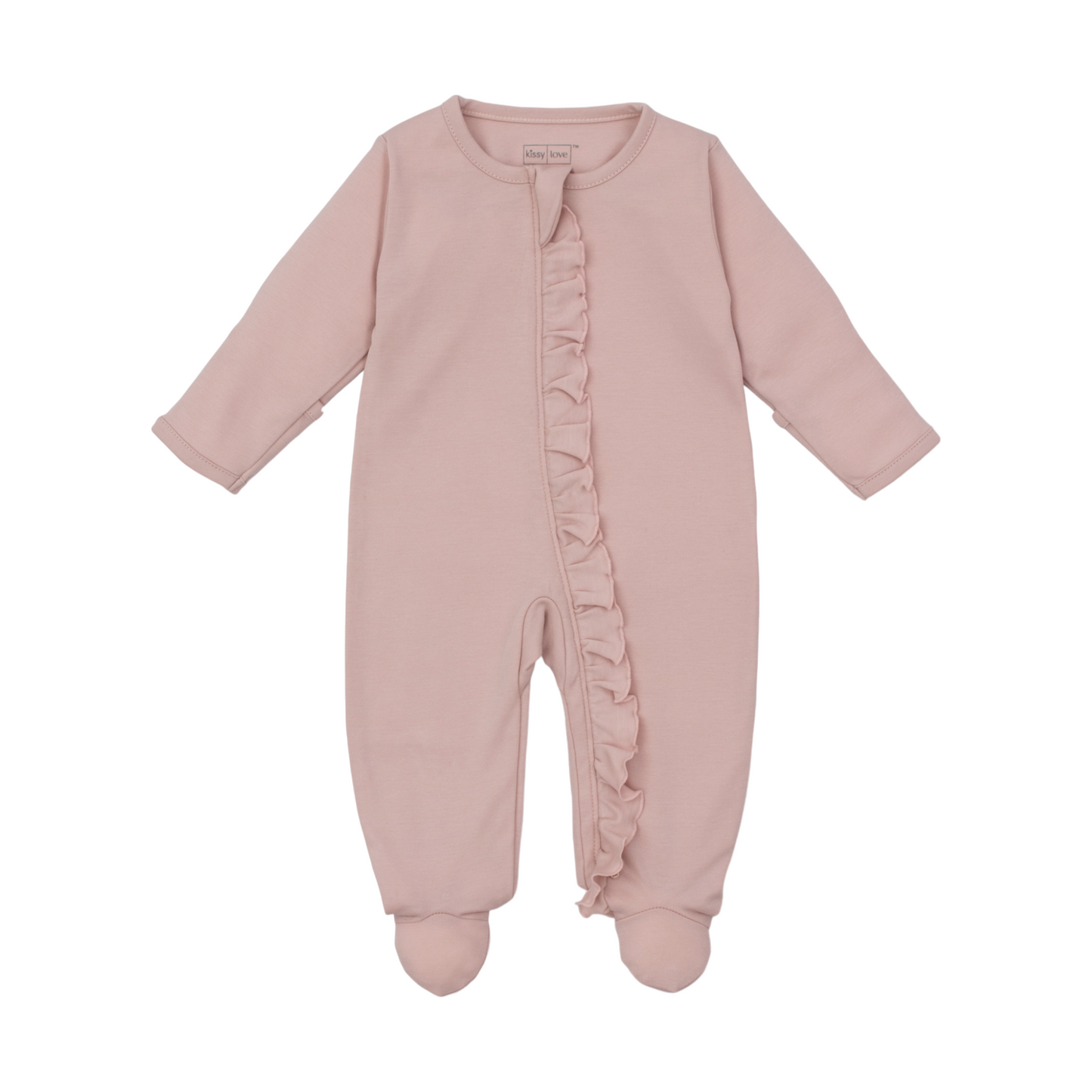 Kissy Kissy Solid Ruffle Zip Footie