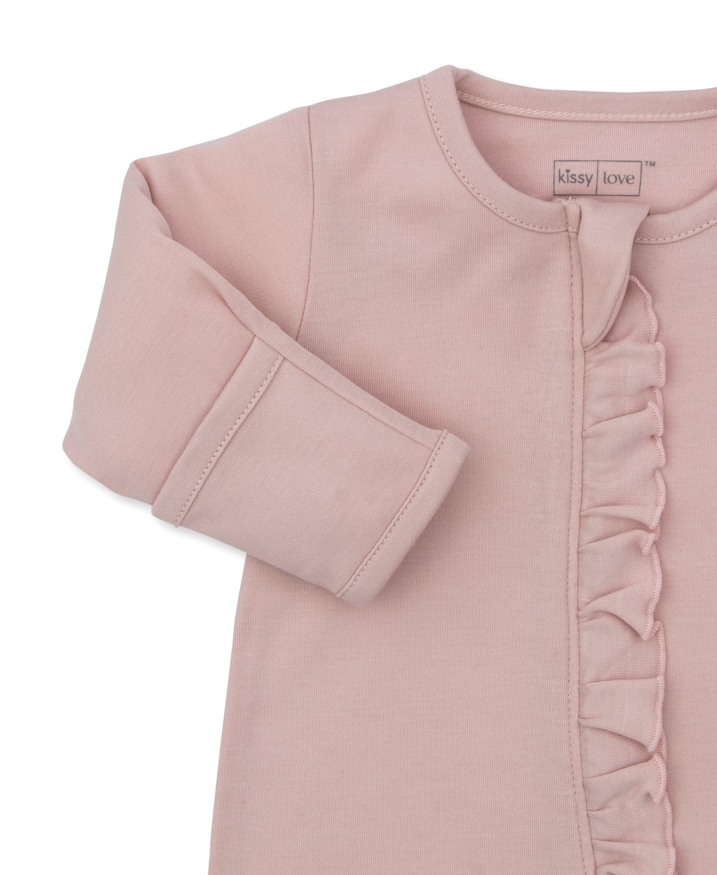 Kissy Kissy Solid Ruffle Zip Footie