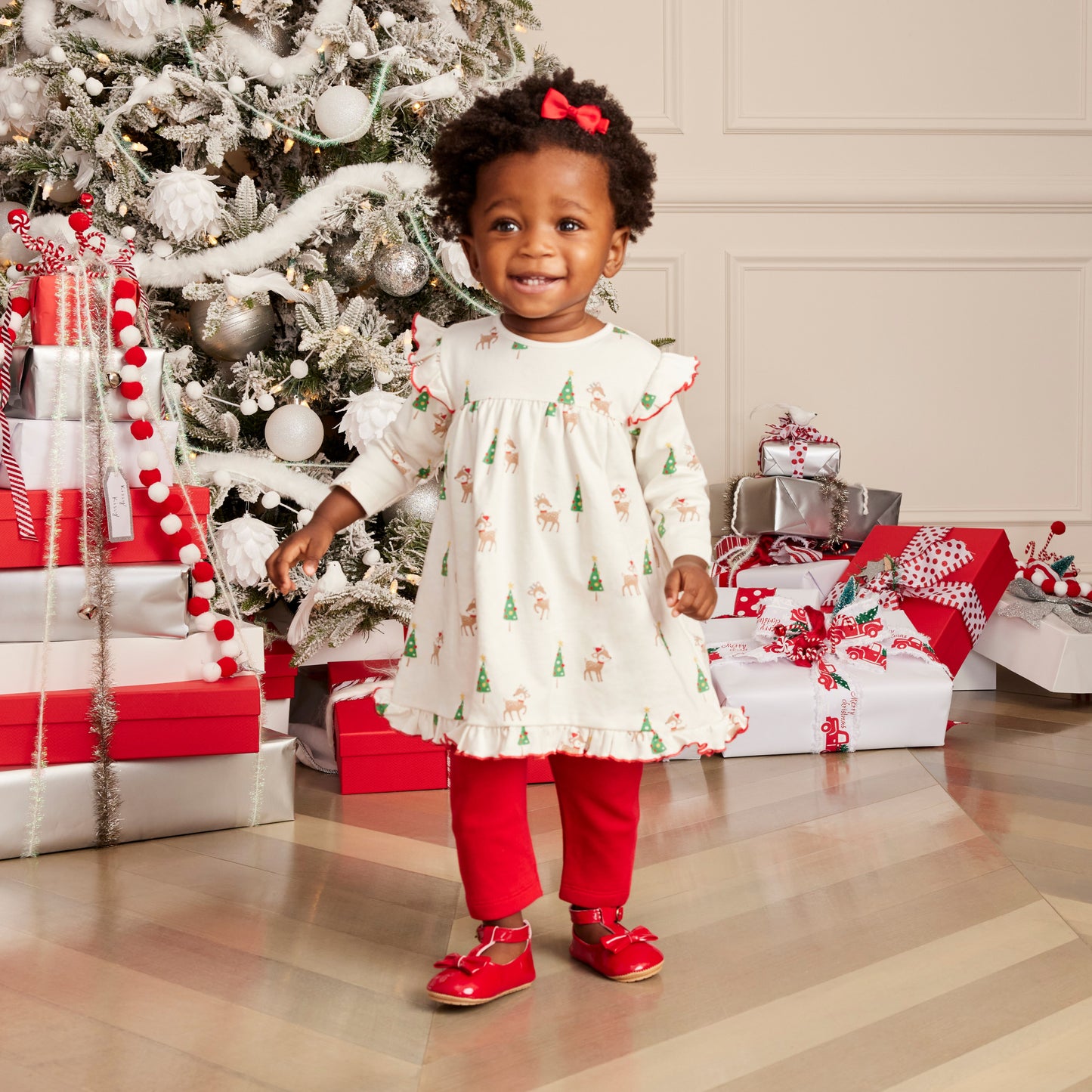 Kissy Kissy Christmas Deer Cheer Dress Set