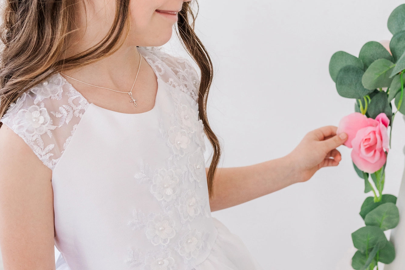 Cherished Moments Children's First Communion Sterling Silver Cross Necklace
