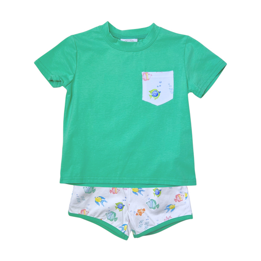 Cypress Row Fish Frenzy Play Pocket Short Set