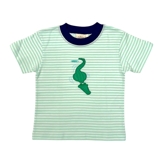 Luigi Striped Alligator In Water Applique Tee