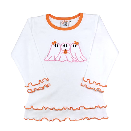 Luigi Ghosts With Bows Double Lettuce Edge T-Shirt
