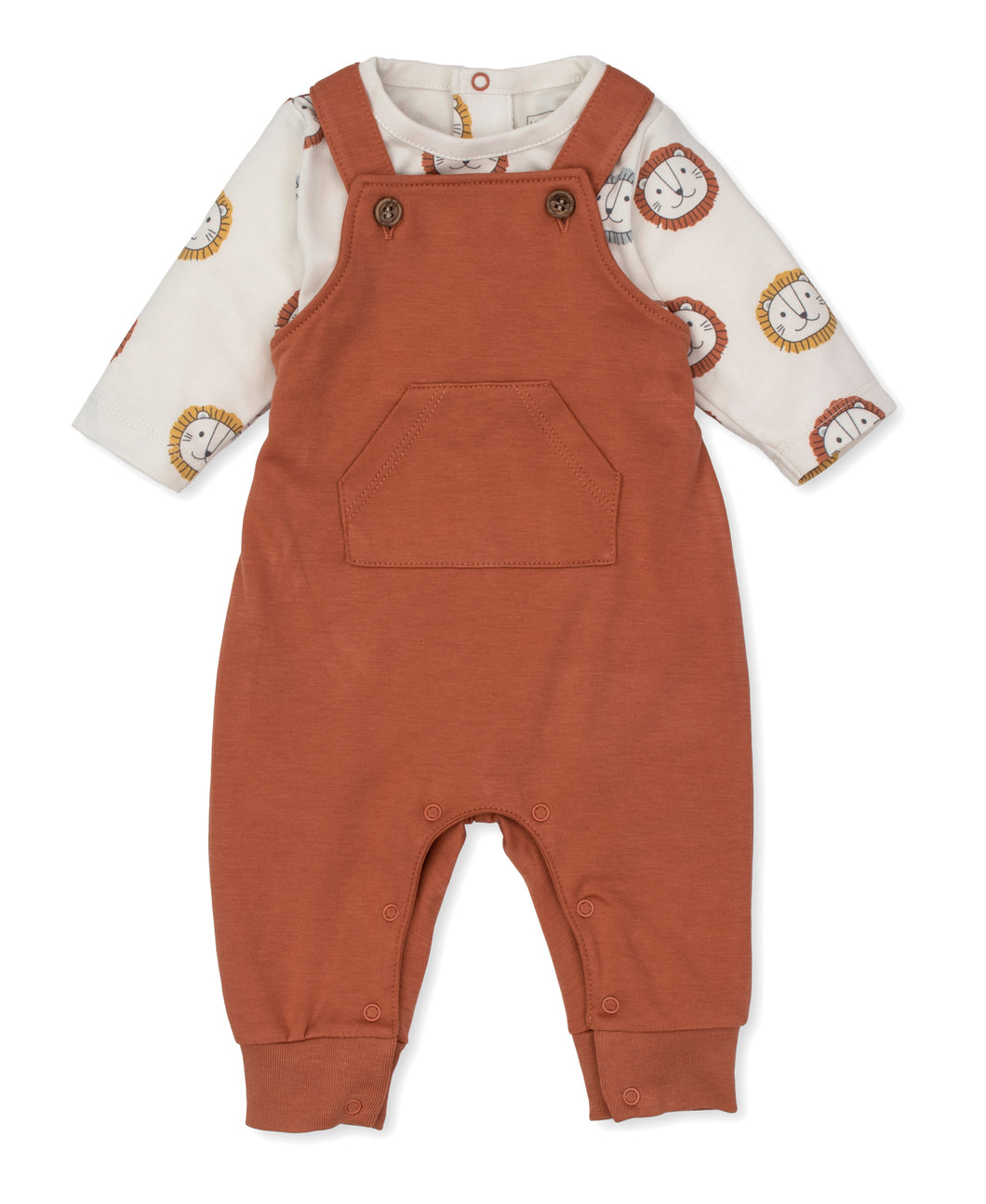 Kissy Love Happy Lion Blue Overall Set