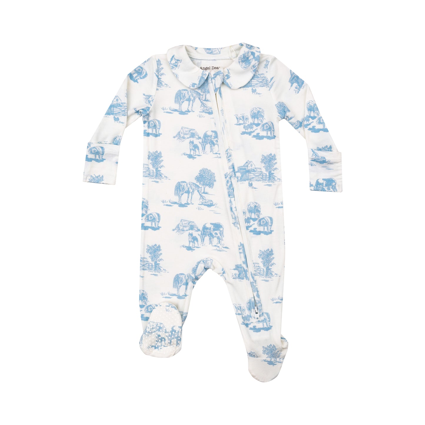 Angel Dear Farm Toile 2 Way Zipper Footie