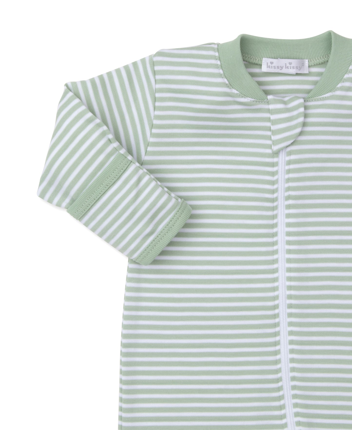 Kissy Kissy Big Hearted Bears Stripe Zip Footie