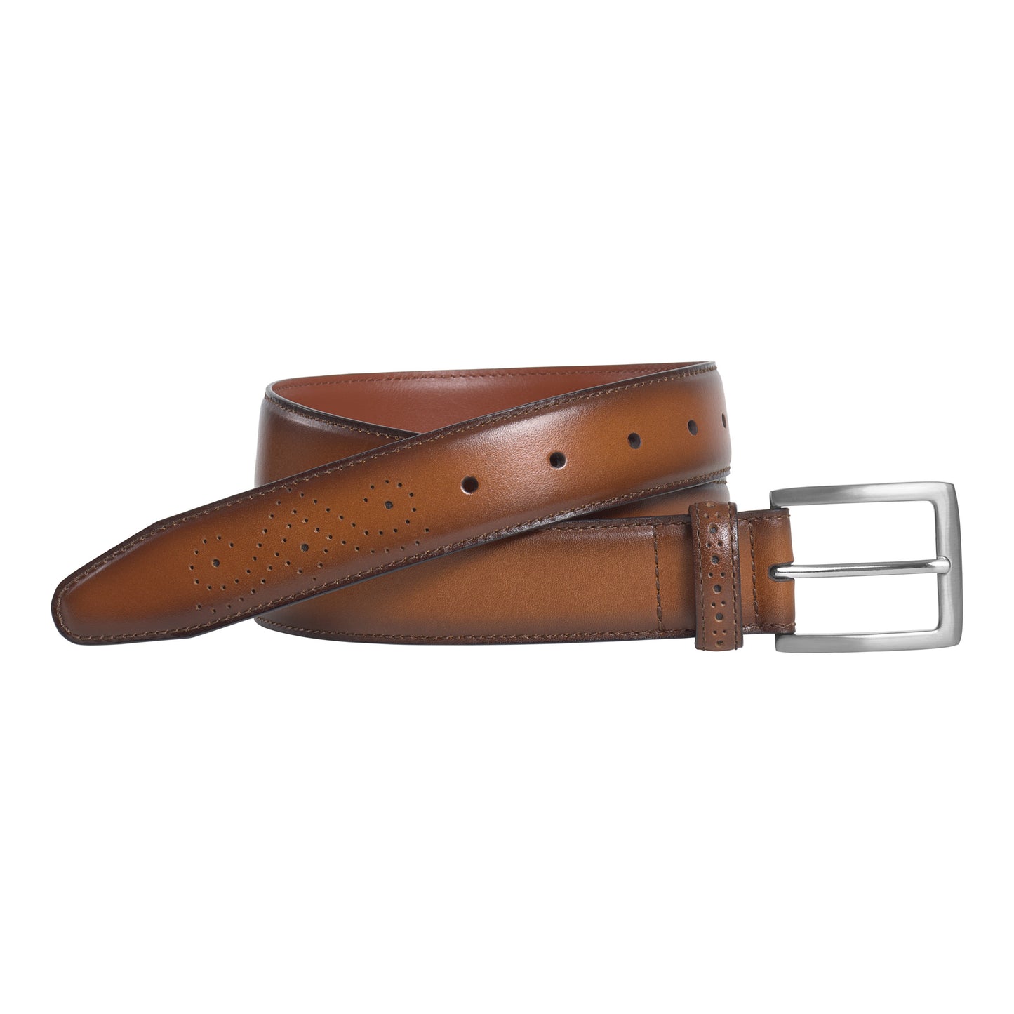 Johnston & Murphy Burnished Perfed Belt