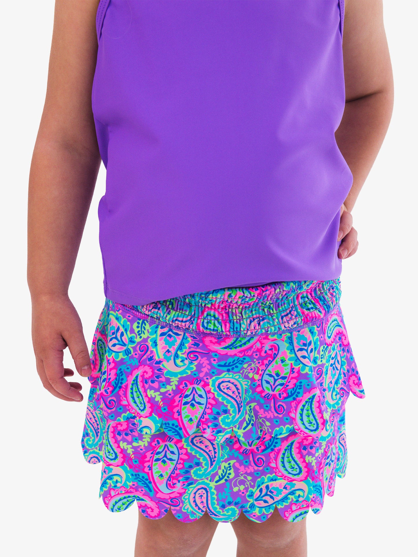 Ruffle Butts Paisley Active Tiered Flare Skort