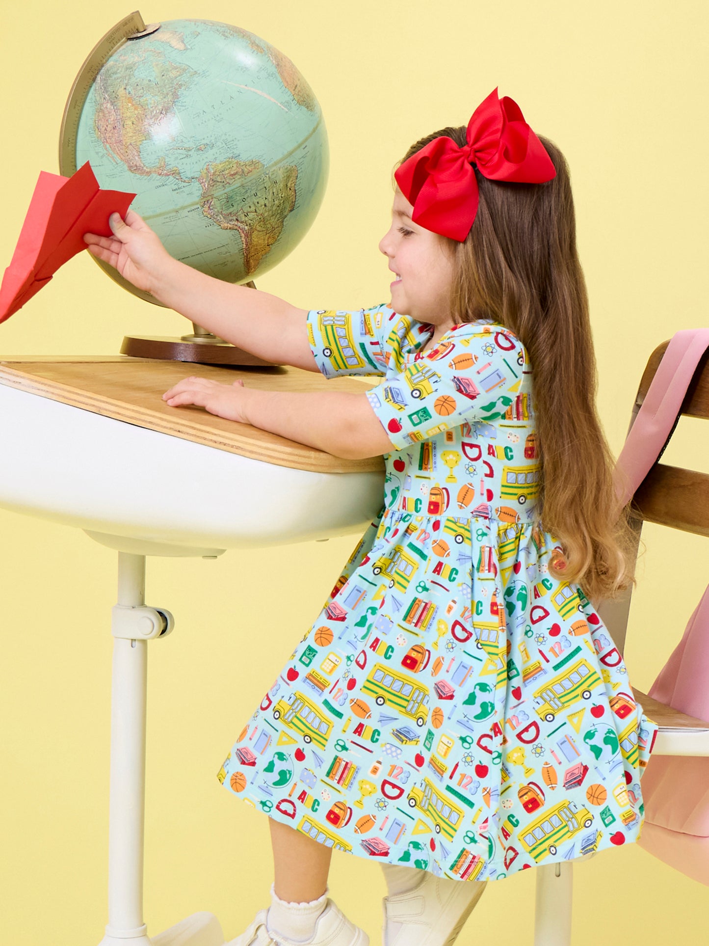 Ruffle Butts Classroom Crew Knit Twirl Dress