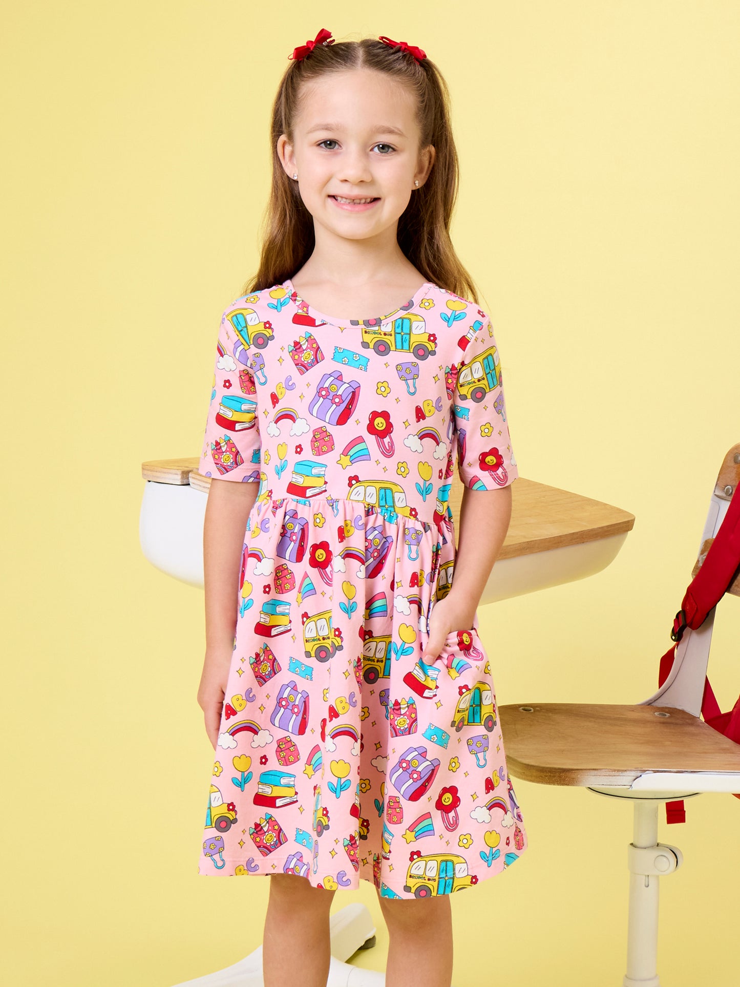 Ruffle Butts Classroom Cutie Knit Twirl Dress