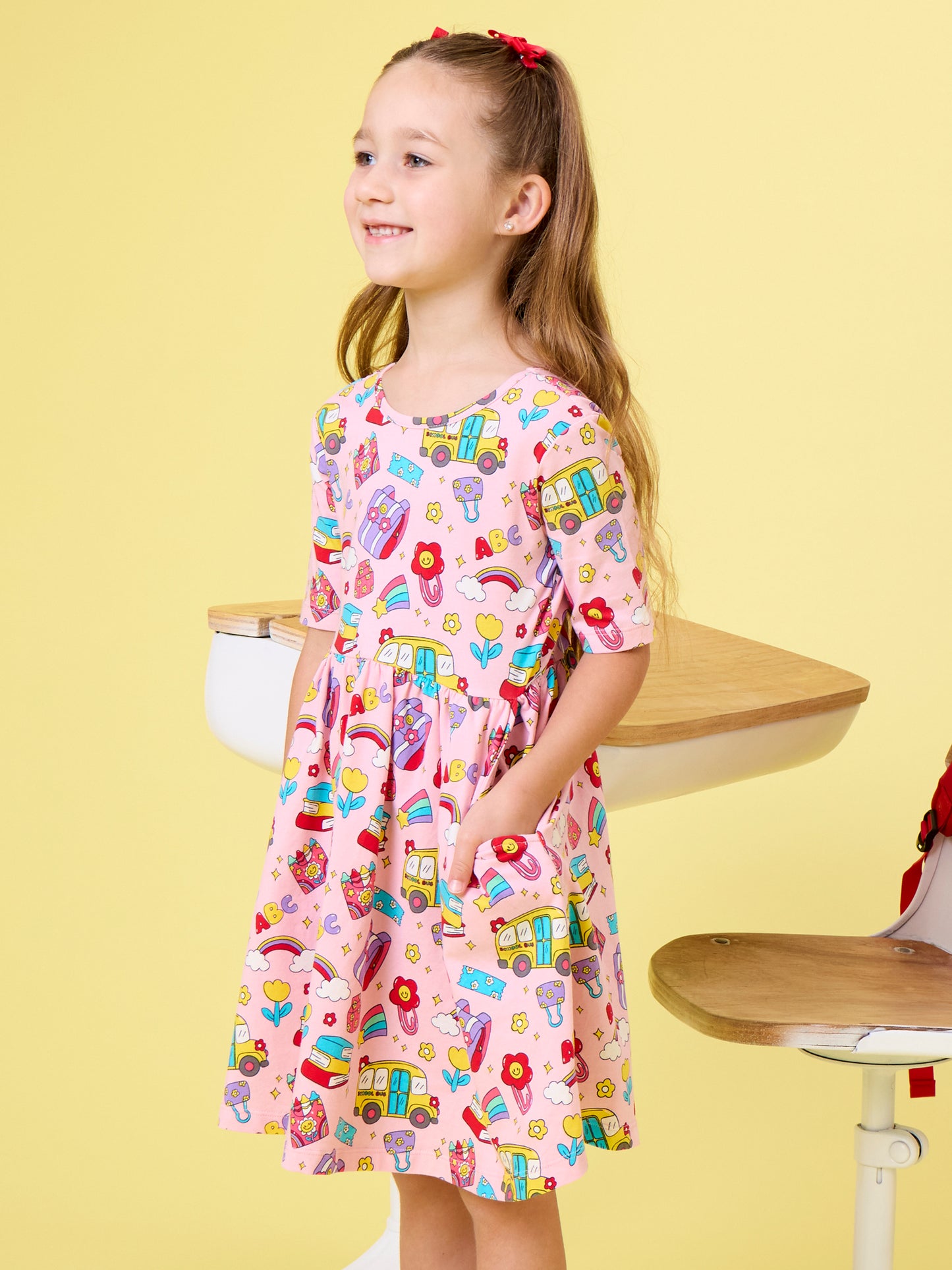 Ruffle Butts Classroom Cutie Knit Twirl Dress