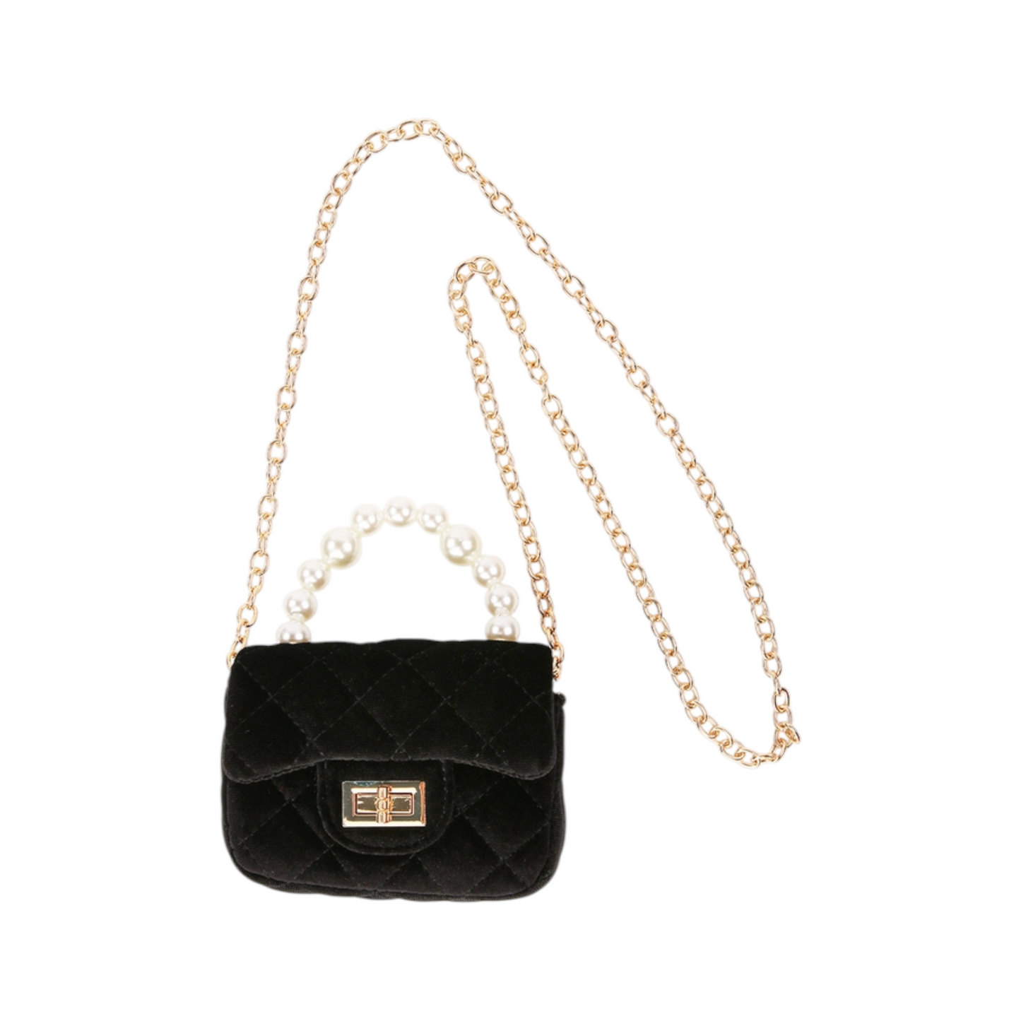 Sparkle Sisters Velvet Purse with Pearl Handle