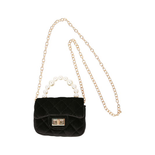 Sparkle Sisters Velvet Purse with Pearl Handle