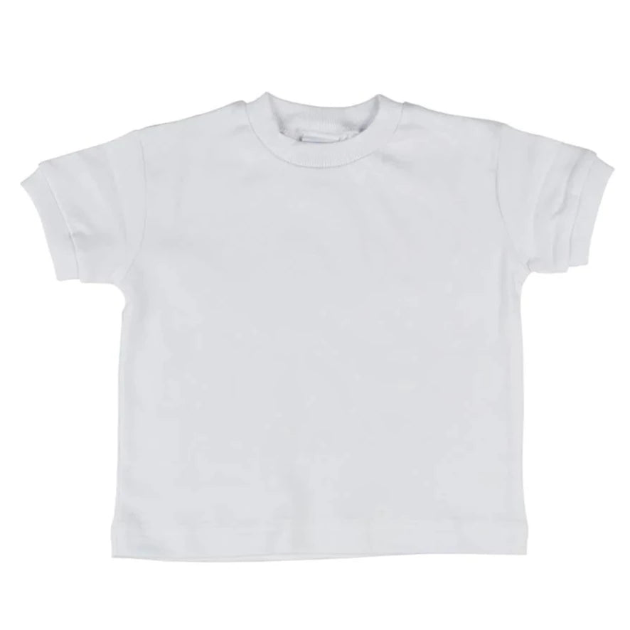 Florence Eiseman White Short Sleeve T-Shirt With Rib Trim