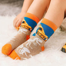 Load image into Gallery viewer, Jefferies Socks Construction Dinosaurs Crew Socks 6 Pair Pack