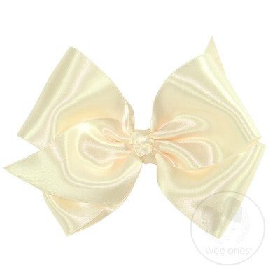 Wee Ones Small King French Satin Hair Bow - Pinch Clip