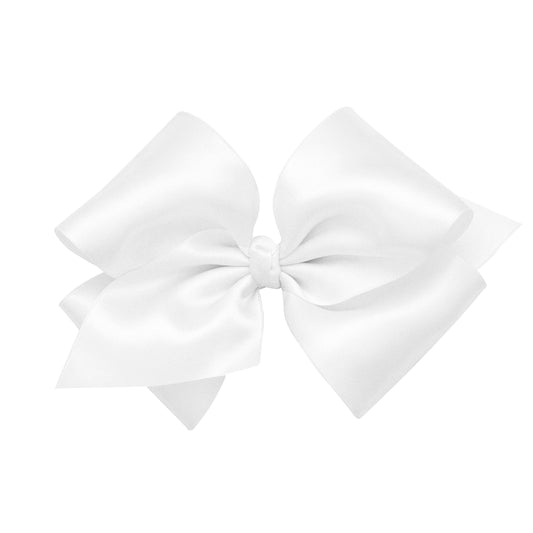 Wee Ones Small King French Satin Hair Bow - Pinch Clip