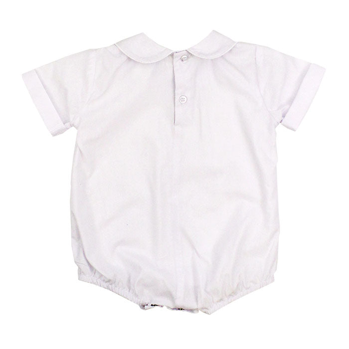 Bailey Boys Button Back Boys Short Sleeve Piped Onesie