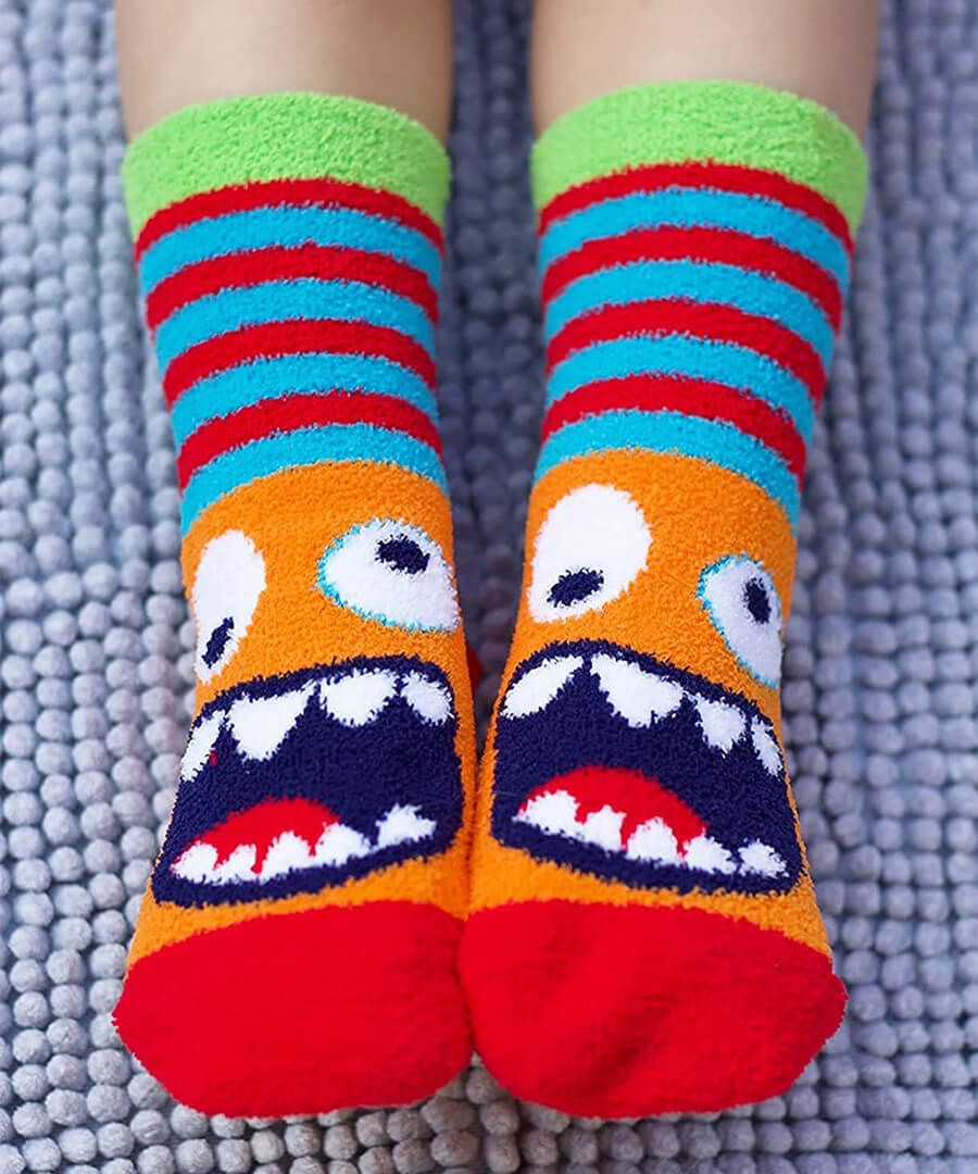 Jefferies Socks Monster Fuzzy Non-Skid Slipper Socks