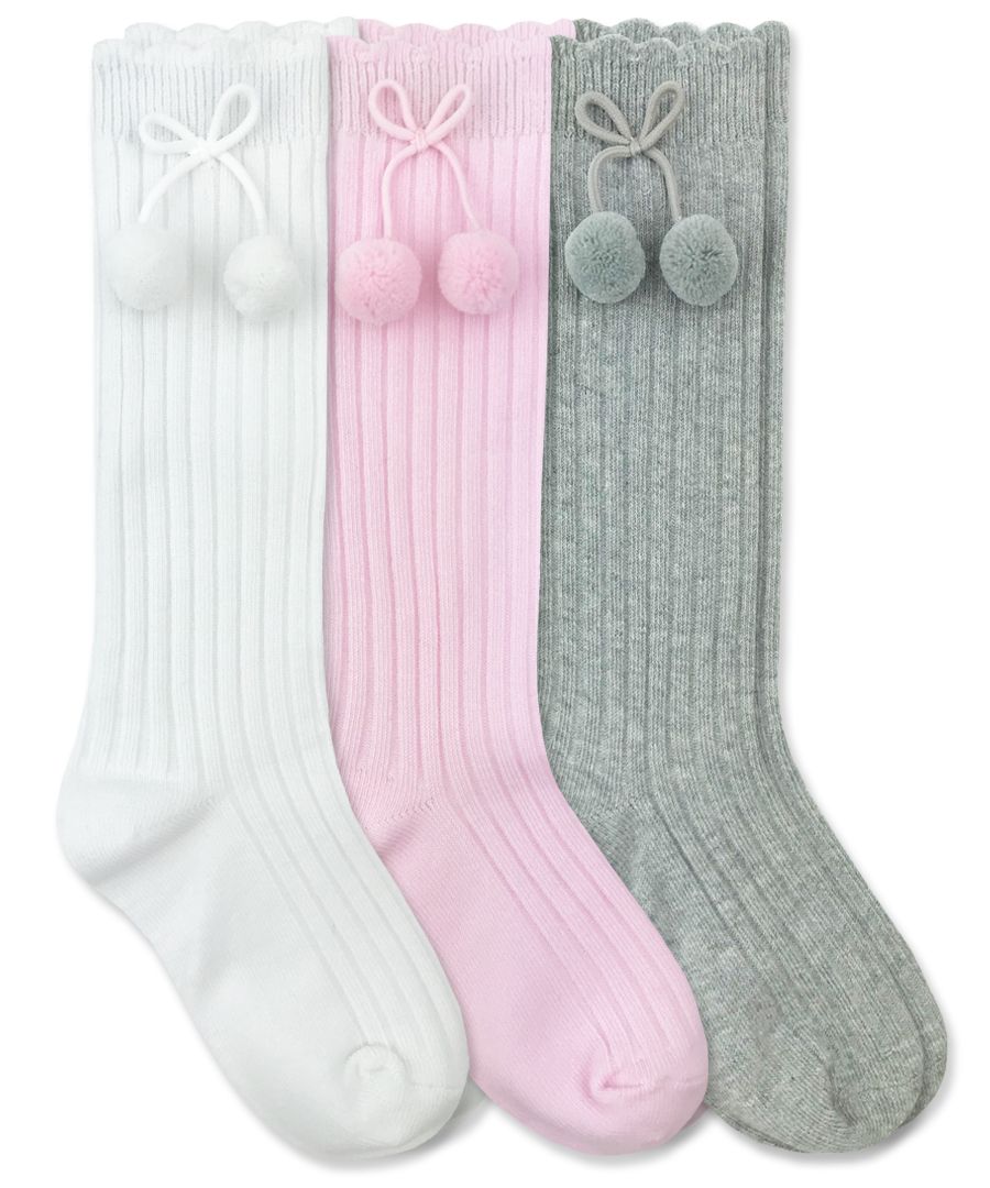 Jefferies Socks Pom Pom Knee High Socks