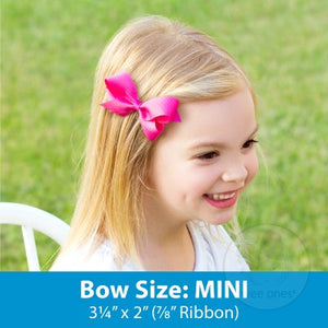 Wee Ones Mini Classic Grosgrain Hair Bow (Plain Wrap)- Pinch Clip