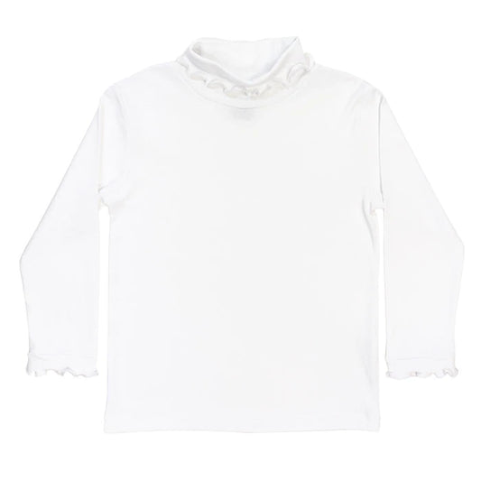 Bailey Boys White Knit-Ruffled Turtle Neck