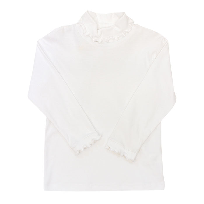 Bailey Boys White Knit-Ruffled Turtle Neck