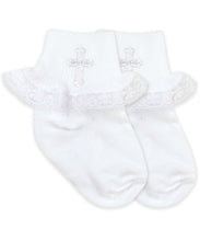 Load image into Gallery viewer, Jefferies Socks Smooth Toe Christening Lace Socks