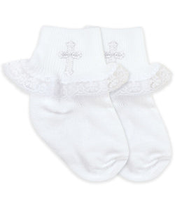 Jefferies Socks Smooth Toe Christening Lace Socks