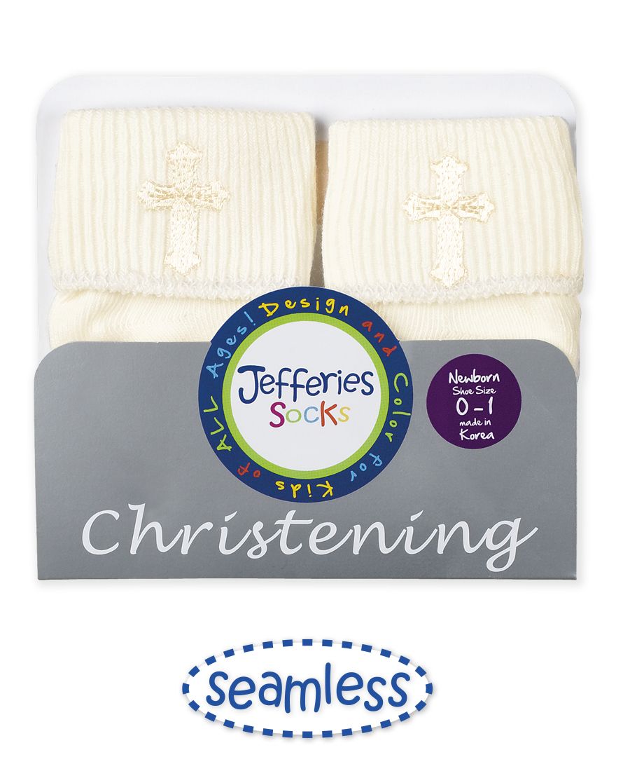 Jefferies Socks Smooth Toe Christening Turn Cuff Socks