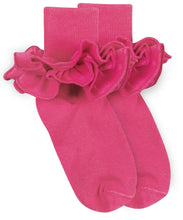 Load image into Gallery viewer, Jefferies Socks Misty Ruffle Lace Turn Cuff Socks