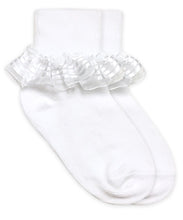 Load image into Gallery viewer, Jefferies Socks Stripe Lace Turn Cuff Socks