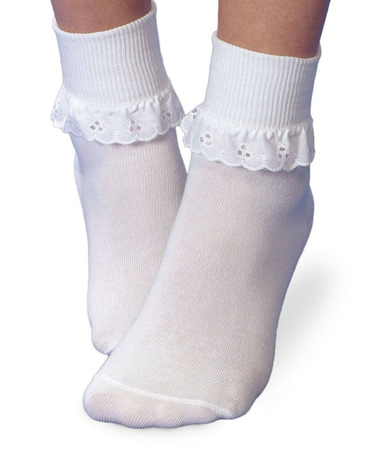 Jefferies Socks Eyelet Lace Turn Cuff Socks