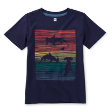 Load image into Gallery viewer, Tea Rainbow &amp; Sharks Graphic Tee
