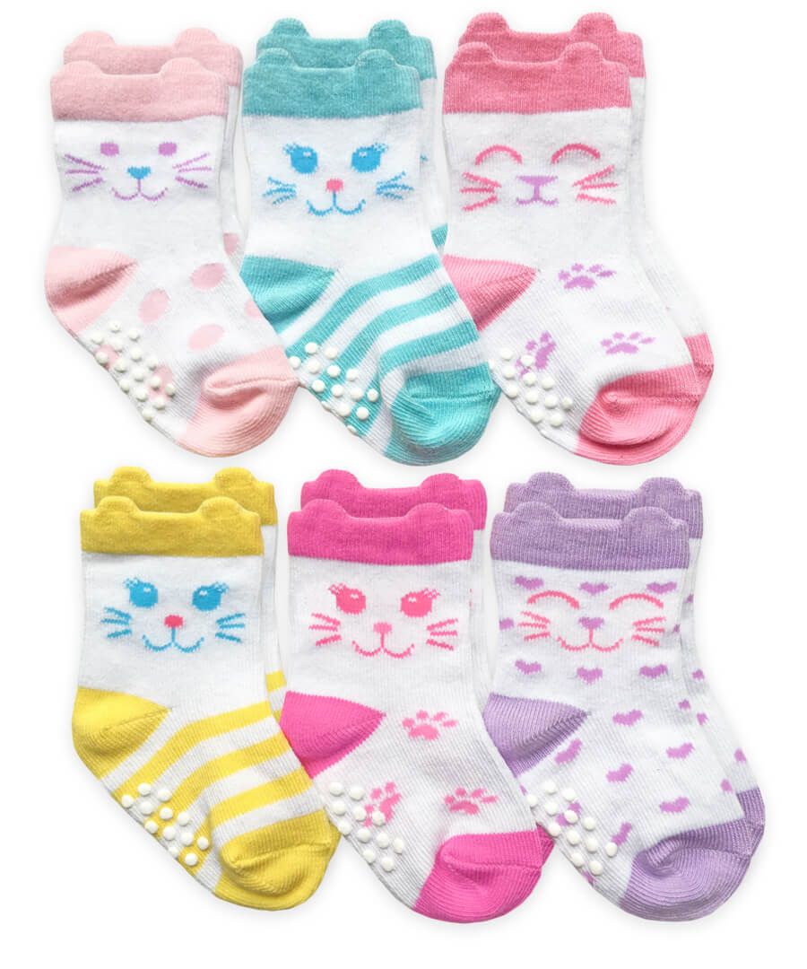 Jefferies Socks Non-Skid Cat Crew Socks