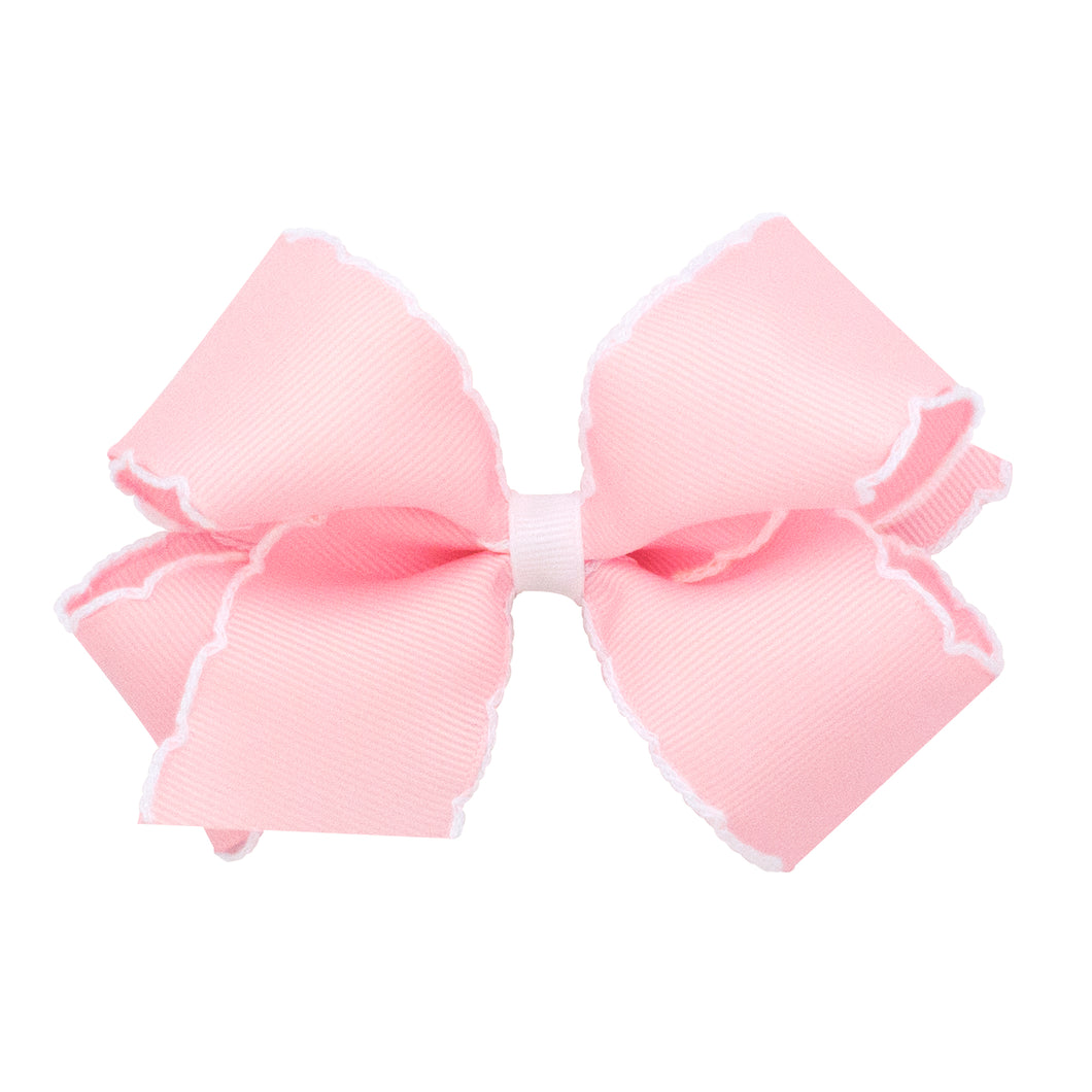 Wee Ones Medium Moonstitch Grosgrain Bow with Contrasting Wrap