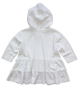 Florence Eiseman White Hooded Coverup with Tiers