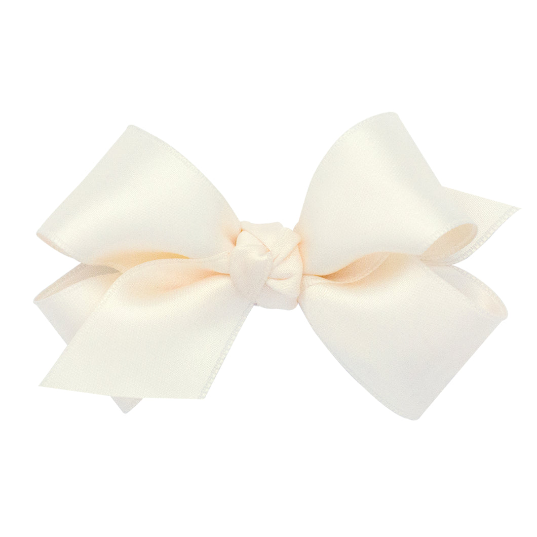 Wee Ones Mini French Satin Pinch Clip Hair Bow (Knot Wrap)