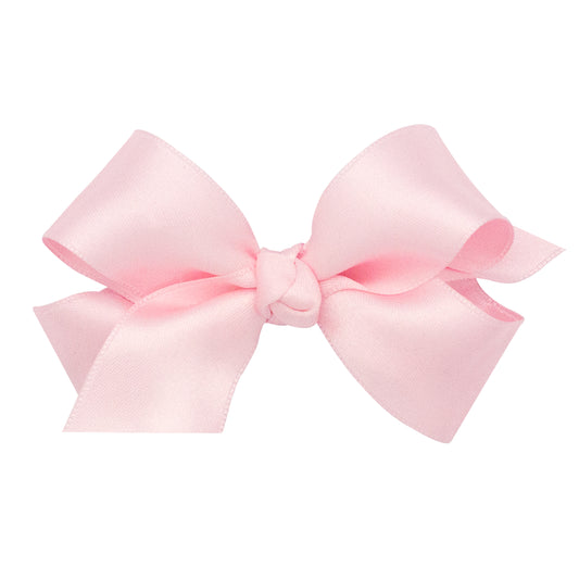 Wee Ones Mini French Satin Pinch Clip Hair Bow (Knot Wrap)