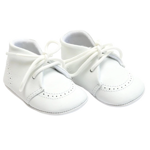 L'Amour Benny Leather Brogue Oxford Crib Shoe
