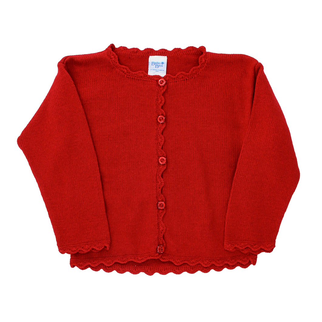 Bailey Boys Red Girl's Cardigan Sweater