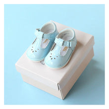 Load image into Gallery viewer, L&#39;Amour Dottie Patent Sky Blue Scalloped T-Strap Mary Jane