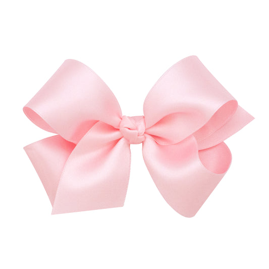 Wee Ones Medium French Satin Pinch Clip Hair Bow (Knot Wrap)