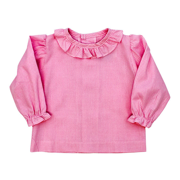 Bailey Boys Girls Button Back Shirt with Ruffle