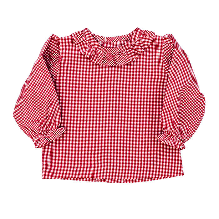 Bailey Boys Girls Button Back Shirt with Ruffle