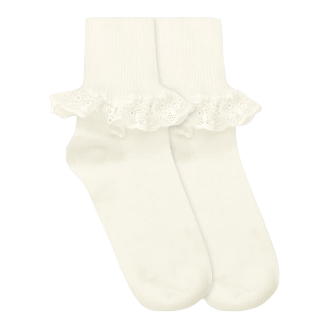 Jefferies Socks Chantilly Lace Turn Cuff Socks